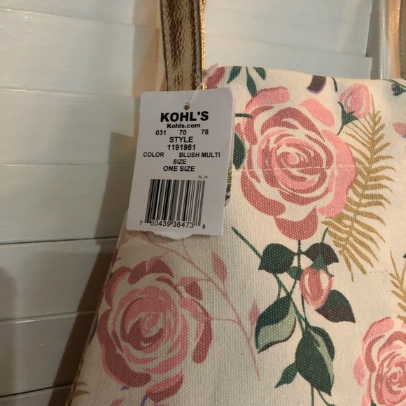 Kohl’s One Size Canvas Tote NWT - Picture 2 of 5